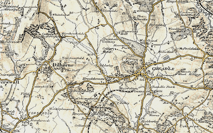 Old map of Adderley in 1902
