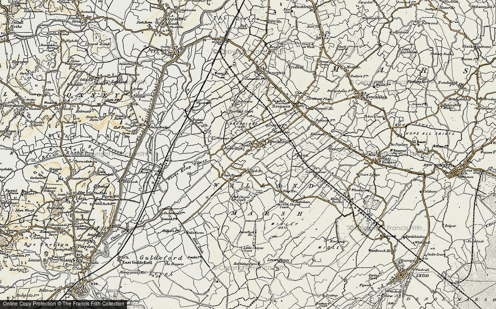 Old Map of Historic Map covering Brattle Ho in 1898