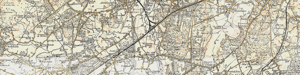 Old map of Brooklands in 1897-1909