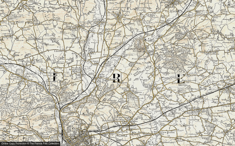 Old Map of Historic Map covering Belfield Ho in 1898-1900
