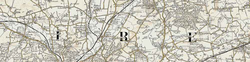 Old map of Belfield Ho in 1898-1900