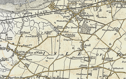 Old map of Brooks End in 1898-1899