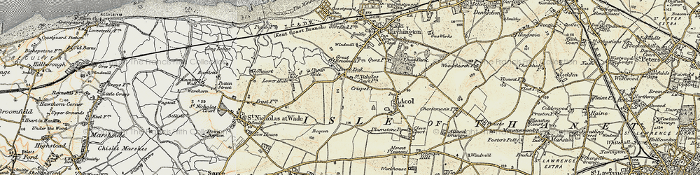 Old map of Brooks End in 1898-1899