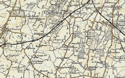 Old map of Brooks Green in 1898
