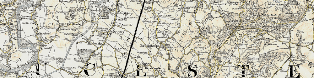 Old map of Brookthorpe in 1898-1900