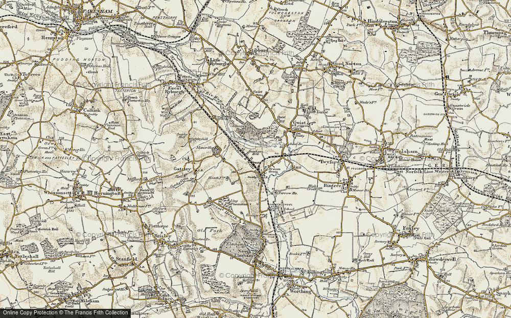 Old Map of Broom Green, 1901-1902 in 1901-1902