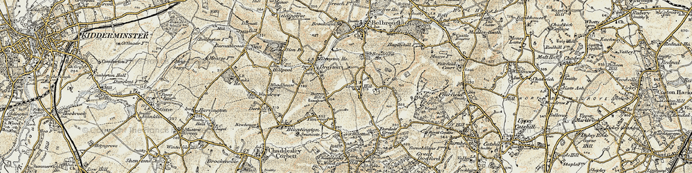 Old map of Broom Hill in 1901-1902
