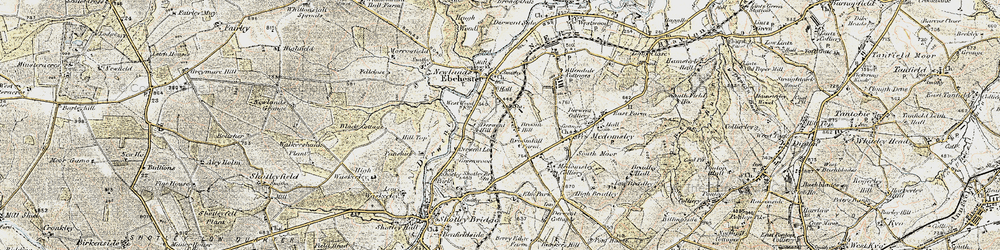 Old map of Broom Hill in 1901-1904