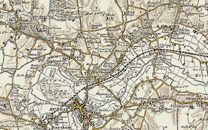 Old map of Broome Common in 1901-1902