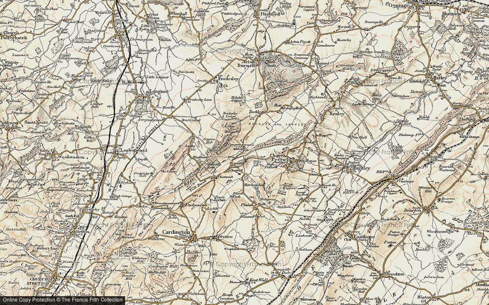 Old Map of Historic Map covering Birch Coppice in 1902