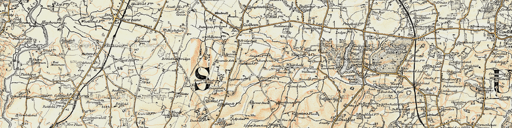 Old map of Broomer's Corner in 1898
