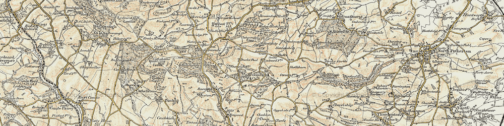 Old map of Broomfield Hill in 1898-1900