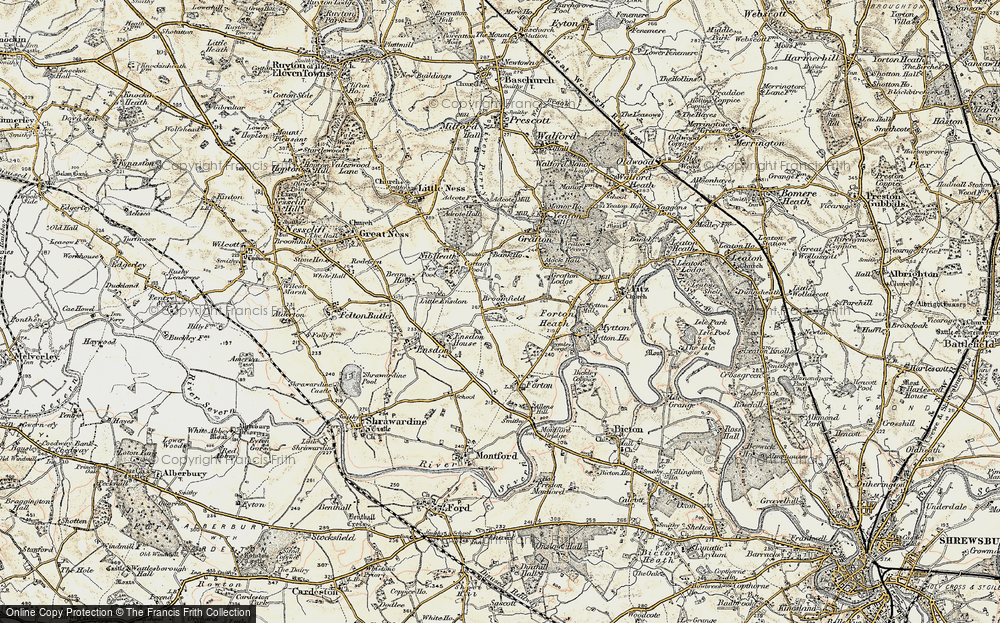 Old Map of Broomfields, 1902 in 1902