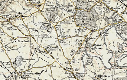 Old map of Broomfields in 1902