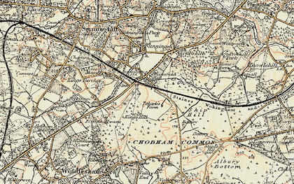 Old map of Chobham Common in 1897-1909