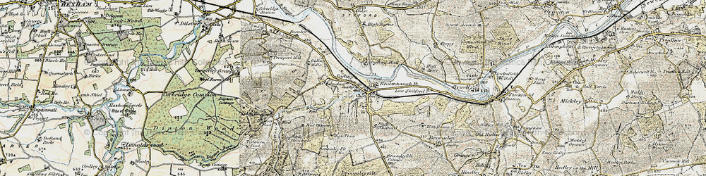 Old map of Broomhaugh in 1901-1904