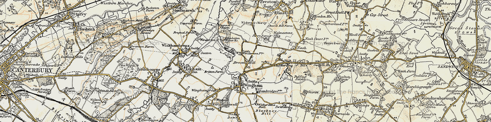 Old map of Broomhill in 1898-1899