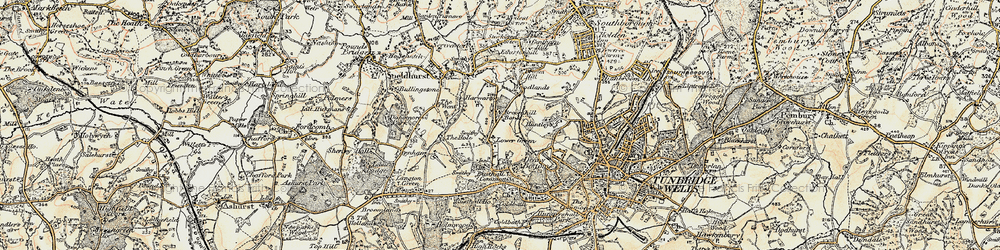 Old map of Broomhill Bank in 1897-1898