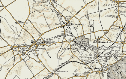 Old map of Broomsthorpe in 1901-1902