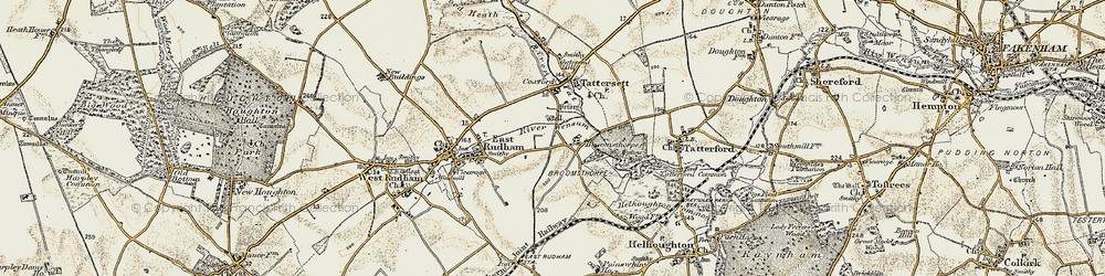 Old map of Broomsthorpe in 1901-1902