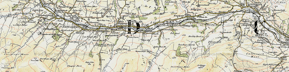 Old map of Westernhope Burn in 1901-1904