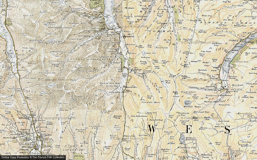 Old Map of Brothers Water, 1904 in 1904