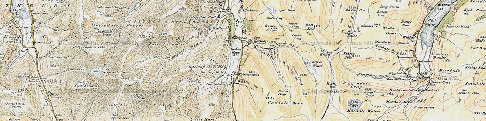 Old map of Kirkstone Pass in 1904