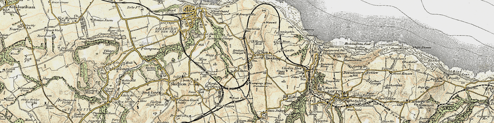 Old map of Brotton in 1903-1904