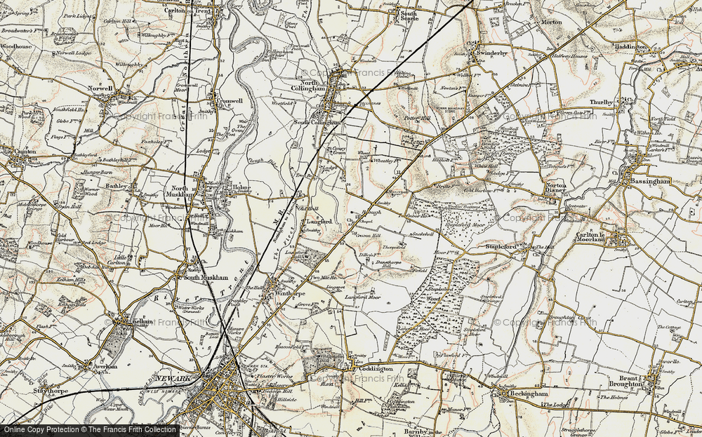 Old Map of Historic Map covering Danethorpe in 1902-1903