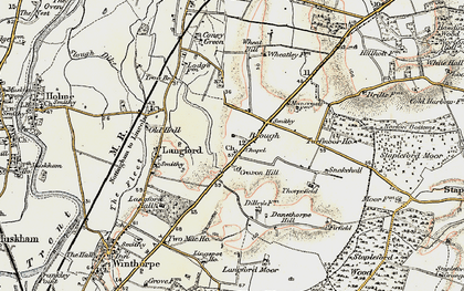 Old map of Danethorpe in 1902-1903