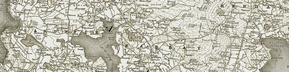 Old map of Brough in 1911-1912
