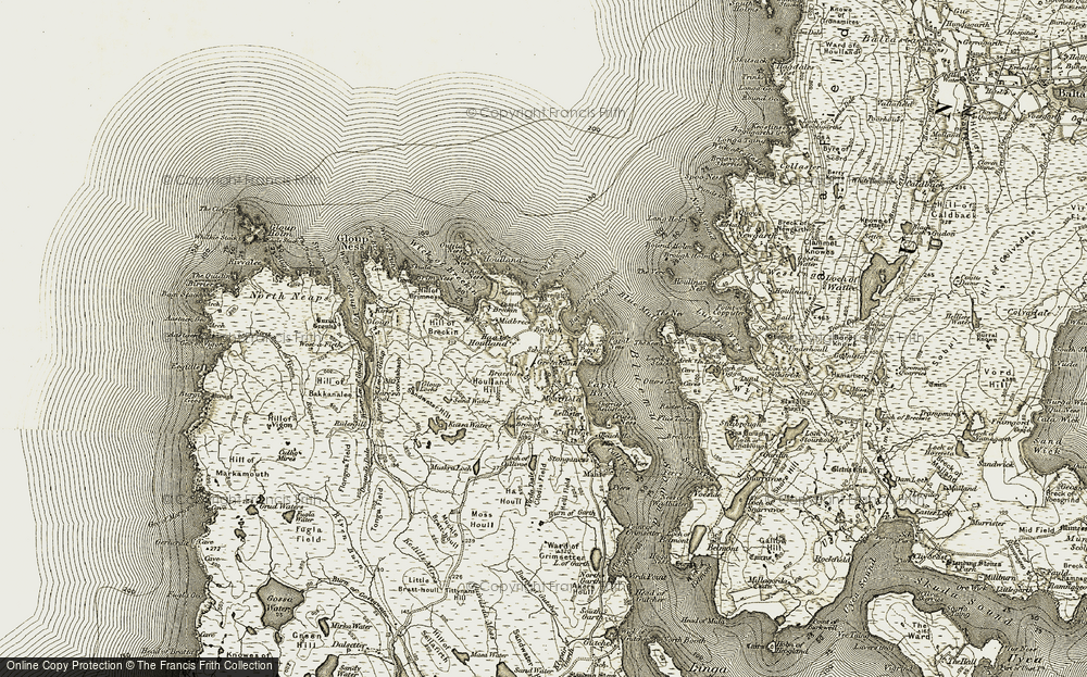 Old Map of Historic Map covering Bay of Brough in 1912