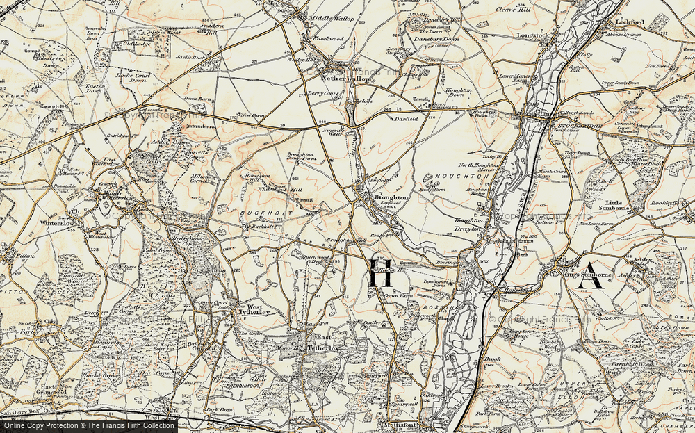 Old Map of Historic Map covering Whiteshoot Hill in 1897-1898