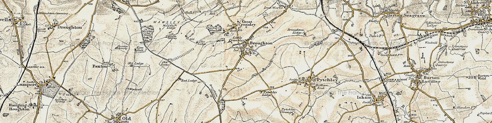 Old map of Broughton in 1901-1902