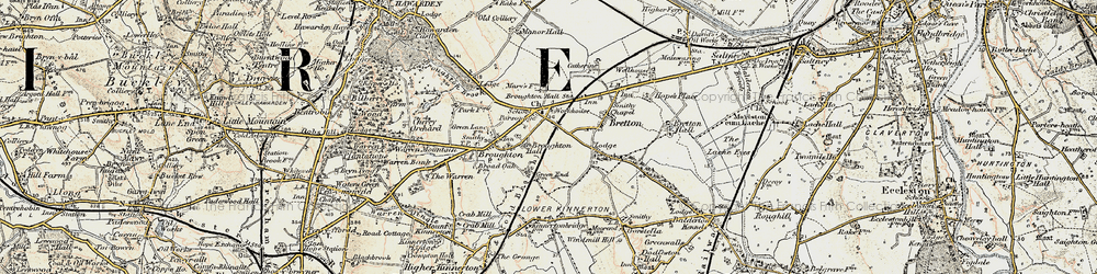 Old map of Broughton in 1902-1903