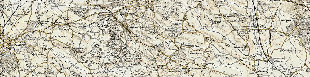 Old map of Broughton Folly in 1902