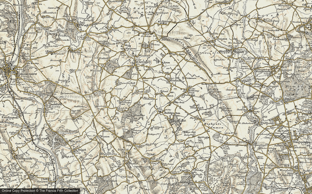 Old Map of Historic Map covering White Cross in 1902