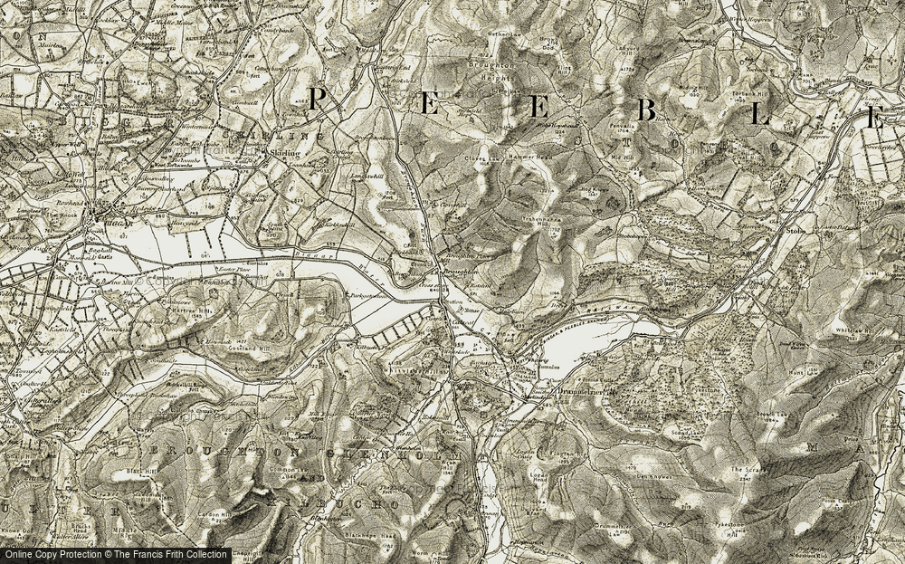 Old Map of Historic Map covering Broughton Burn in 1903-1904