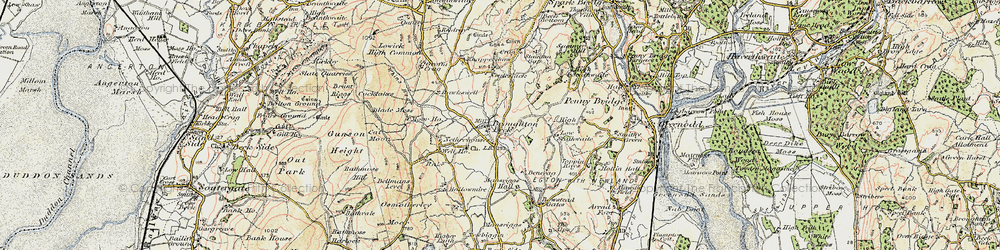 Old map of Broughton Beck in 1903-1904