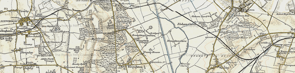 Old map of Broughton Common in 1903-1908