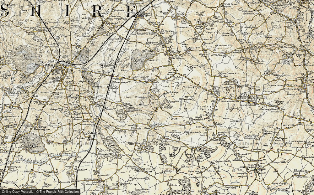 Old Map of Historic Map covering Becknor Manor in 1899-1902