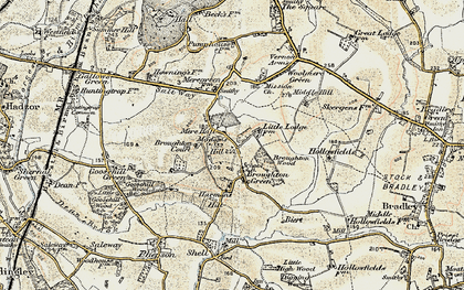 Old map of Broughton Green in 1899-1902