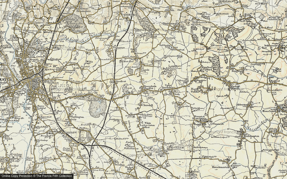 Old Map of Broughton Hackett, 1899-1902 in 1899-1902