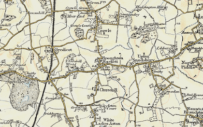 Old map of Broughton Hackett in 1899-1902