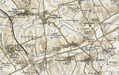 Old map of Broughton Lodges in 1902-1903
