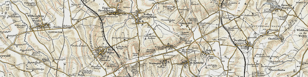 Old map of Broughton Hill in 1902-1903