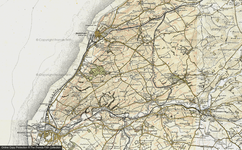 Old Map of Historic Map covering Broughton Lodge in 1901-1904