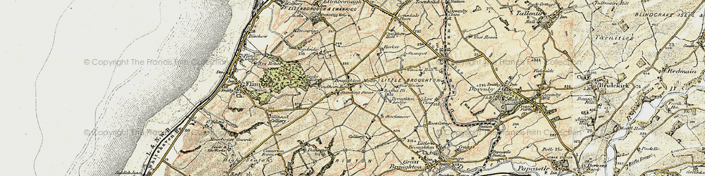 Old map of Broughton Lodge in 1901-1904