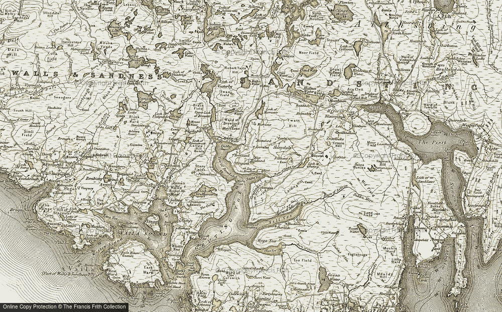 Old Map of Browland, 1911-1912 in 1911-1912