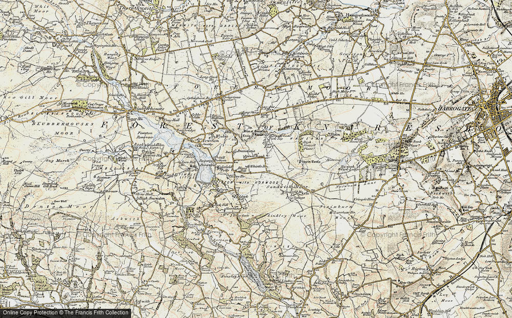 Old Map of Historic Map covering Beaver Dyke Resrs in 1903-1904